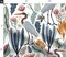 Heron Botanical Large Scale Cranes Marshland Habitat Custom Printed Fabric by Spoonflower Various Fabrics by the Yard or Fat Quarter